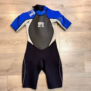 Body Glove Kids Wetsuit Juniors Size 10 Short Sleeve Blue Black Surfing Swim‎